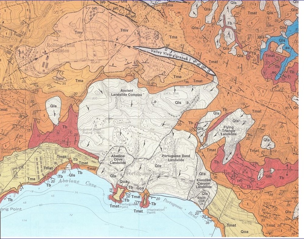 Geologic map of the Portuguese Bend / Altamira landslide complex, Palos Verdes