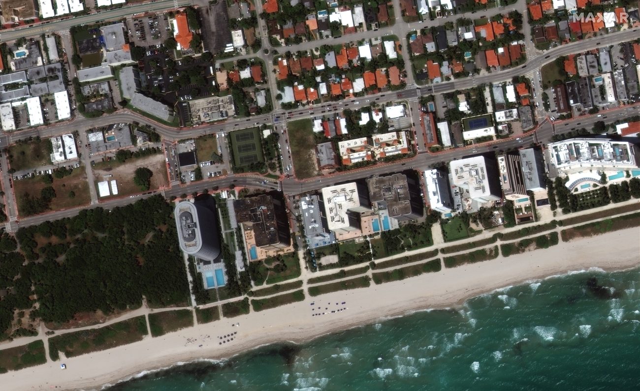 Maxar satellite image of Champlain Towers South intact before the collapse
