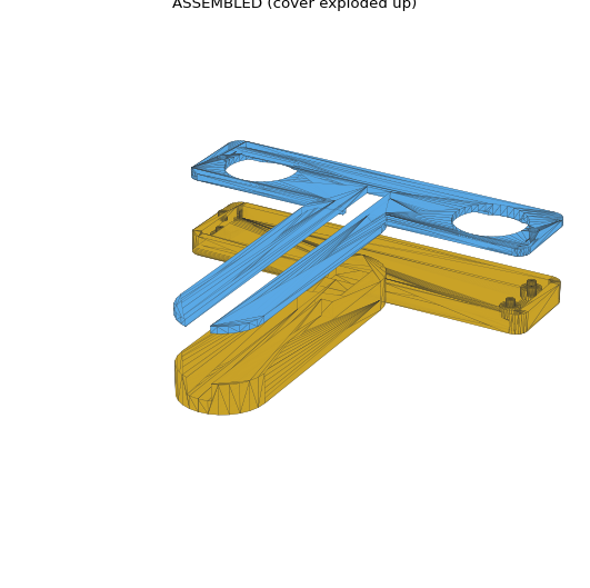 BCMG AI Wand stereo module and optical cover, development CAD exploded view